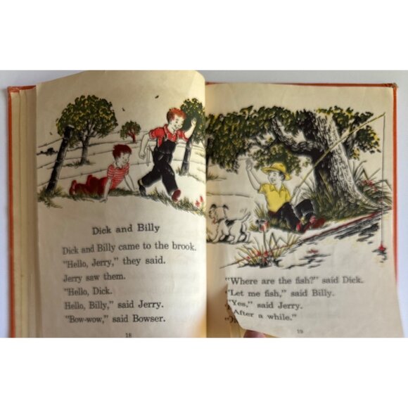 Jerry Goes Fishing 1942 School Book Florence Battle HC Illust Jack Merryweather - Picture 8 of 16